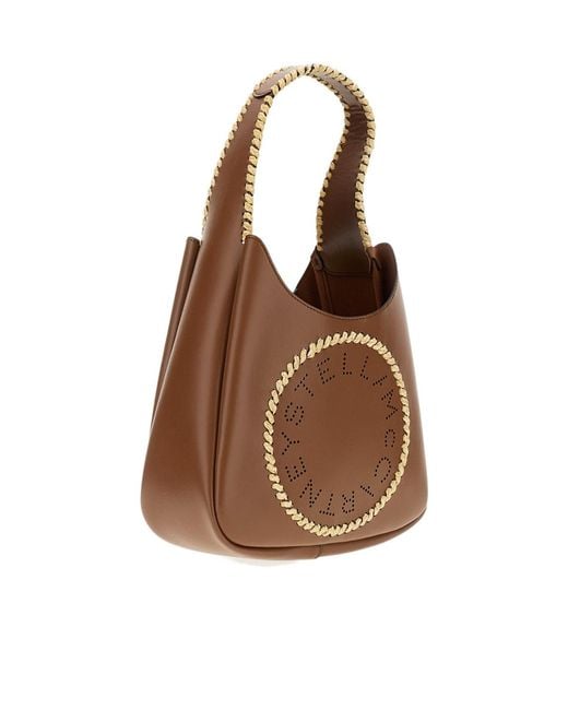 Stella McCartney Brown Small Braided-Strap Shoulder Bag