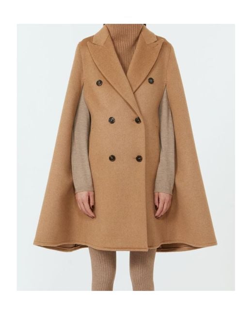 Max Mara Natural Pordoi Draped Cape