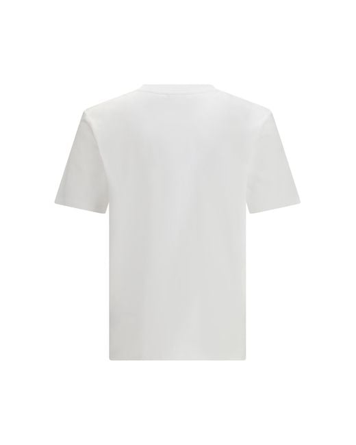 Balmain White Logo Printed Crewneck T-Shirt for men