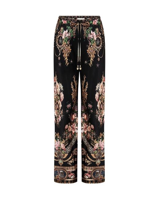 Camilla Black Strap-Up Casual Pants