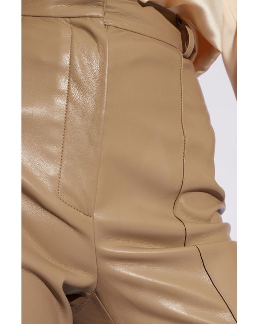 Nanushka Natural Leena Leather Trousers