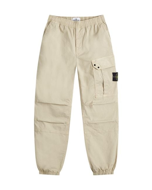 Stone Island Natural Cotton Twill Trousers for men