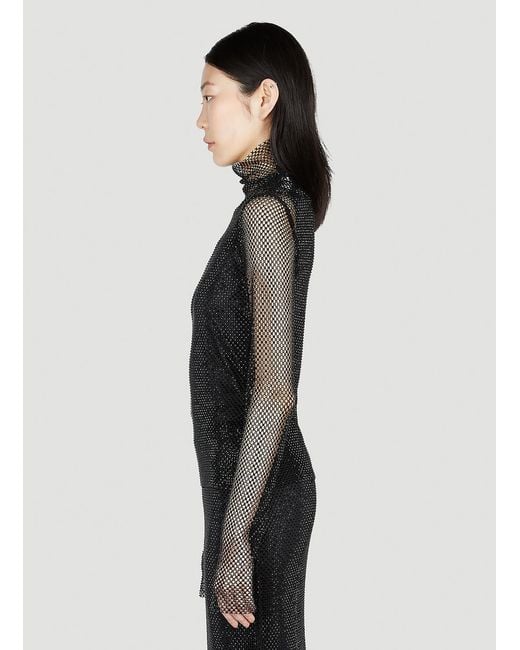 Sportmax Black High Neck Mesh Top
