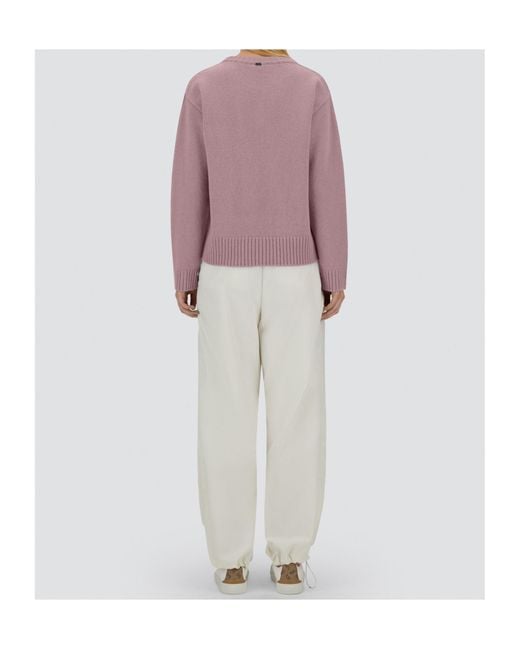 Herno Purple Crew-Neck Wool Sweater