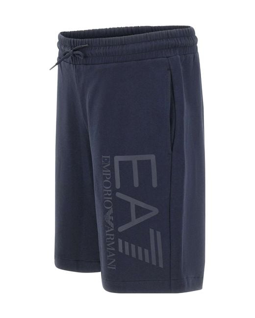 EA7 Blue Core Identity Logo Shorts for men