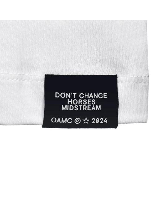 OAMC White Graphic Printed Crewneck T-Shirt for men
