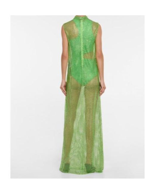 Stella McCartney Green Mesh Maxi Dress