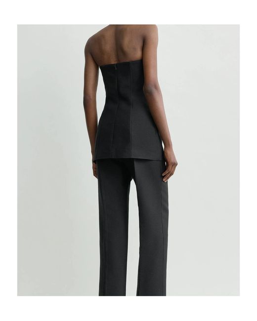 Totême  Black Totême Off-Shoulder Pocket Detail Top