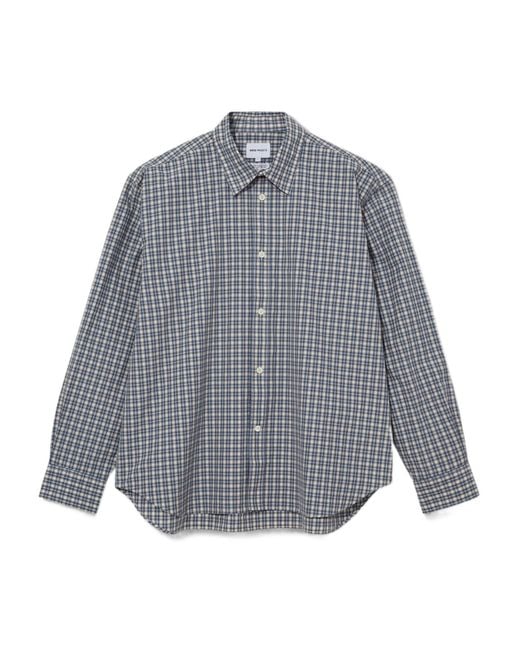 Norse Projects Gray Fine Check Shirt for men