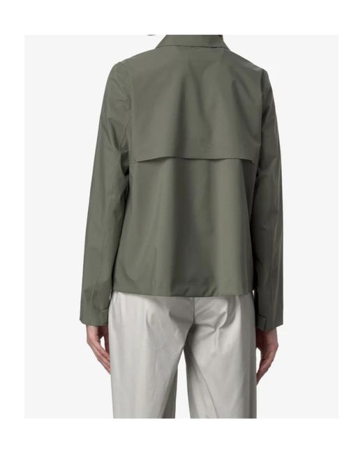 K-Way Green Waterproof Collared Jacket