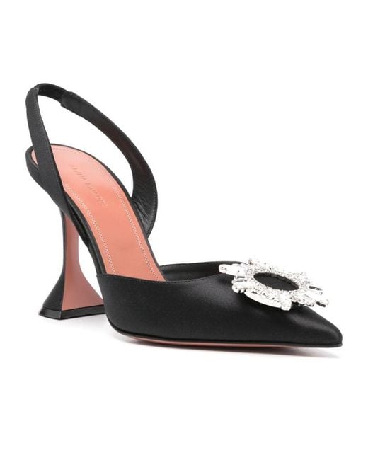 AMINA MUADDI Black Open-Heeled High Heels