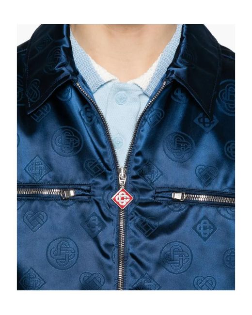 Casablanca Blue Patterned Zip Jacket for men