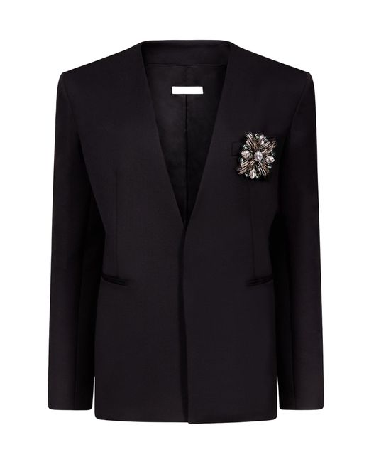 Area Black Collarless Suit Jacket