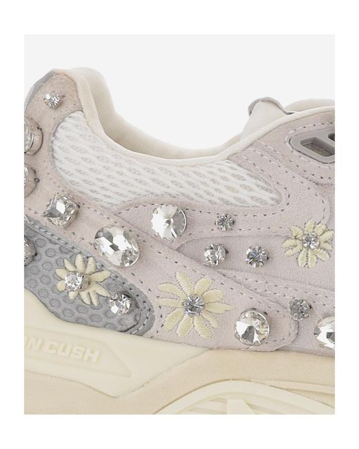 Autry White Hyperway Embellished Lace-Up Sneakers