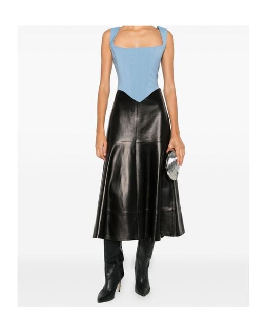 GIUSEPPE DI MORABITO Blue Square-Neck Top