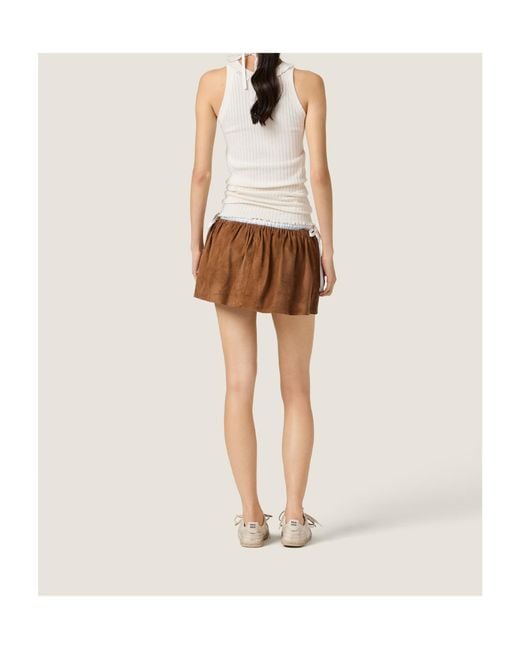 Miu Miu White Silk Tank Top