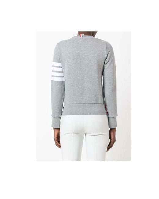 Thom Browne Gray 4-Bar Crewneck Sweatshirt