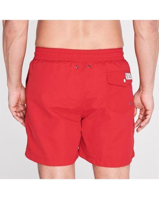 Polo Ralph Lauren Red Drawstring Waist Swim Shorts for men