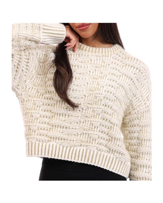 Boss White Crew-Neck Knit Sweater