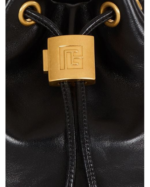 Balmain Black Pulse Logo Bucket Bag