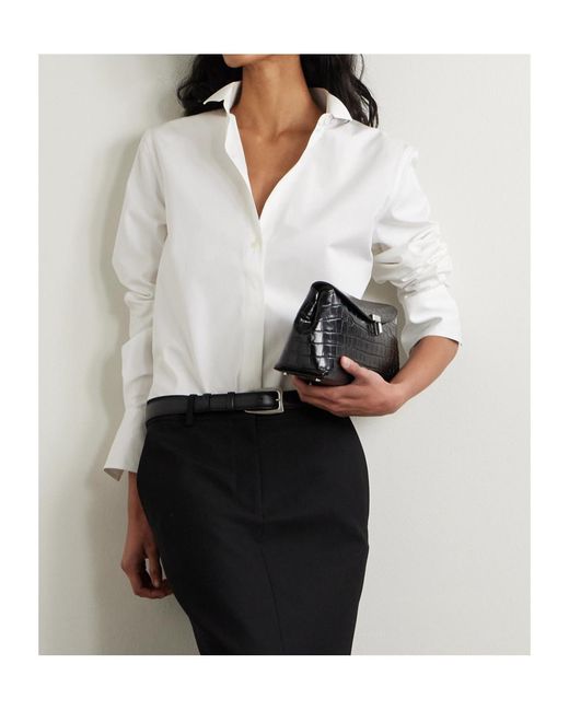 Totême White Totême Curved Hem Buttoned Shirt