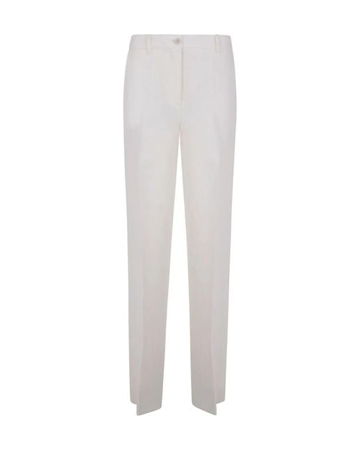 P.A.R.O.S.H. White Straight Leg Trousers