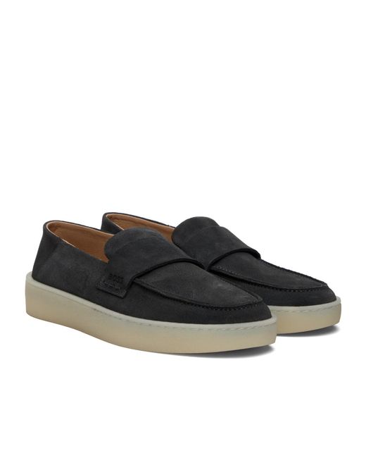 Boss Black Boss Tonal Stitched Slip-On Boat Shoes for men