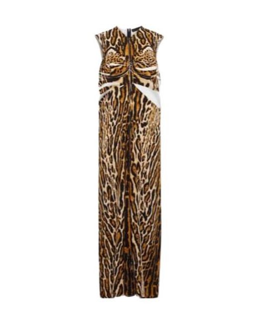 Proenza Schouler Metallic Leopard-Print Crêpe Maxi Dress