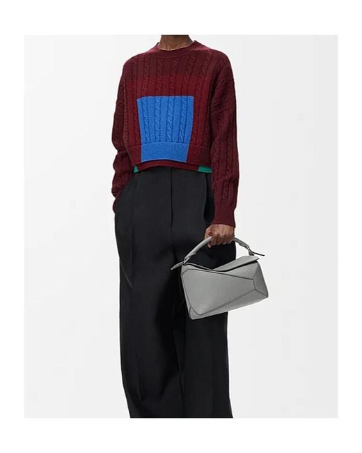 Loewe Red Anagram Patch Cropped Jumper