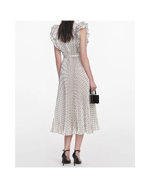 Self-Portrait Multicolor Polka Dot Midi Dress