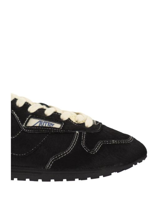 Autry Black Textured Low-Top Sneakers