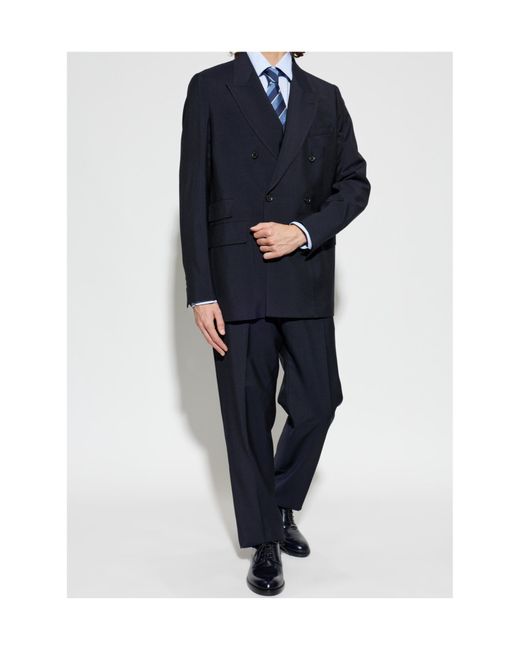 Paul Smith Blue Double-Breasted Suit for men