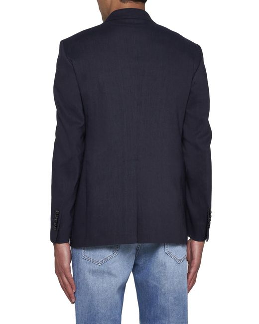 Tagliatore Blue Long Sleeved Double Breasted Jacket for men
