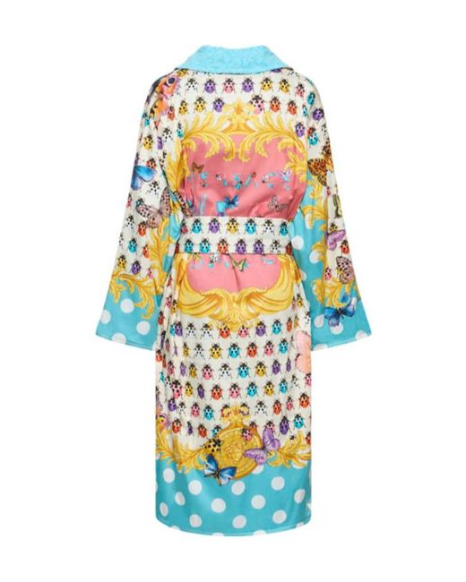 Versace Blue Printed Bathrobe