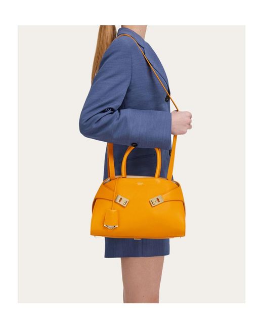 Ferragamo Orange Hug Handbag