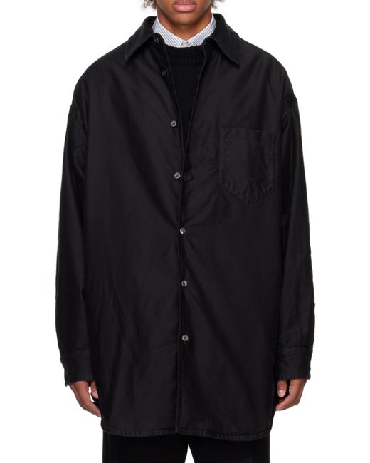 Maison Margiela Black Long-Sleeved Curved Hem Shirt for men