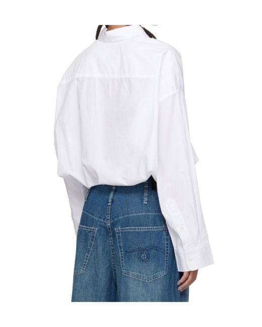 R13 White Long-Sleeved Shirt