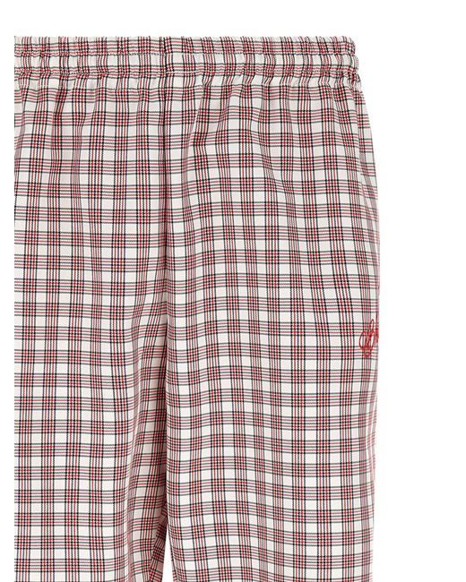 Willy Chavarria Red Ruff Rider Checked Pants for men