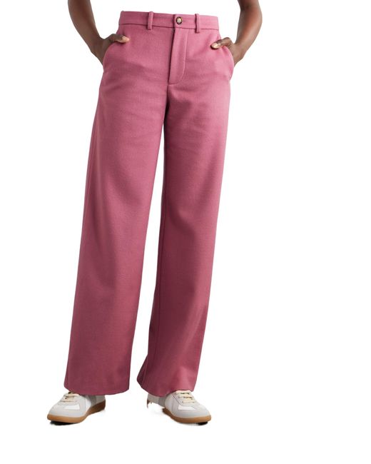 The Elder Statesman Pink Blend Mid-Rise Straight-Leg Trousers