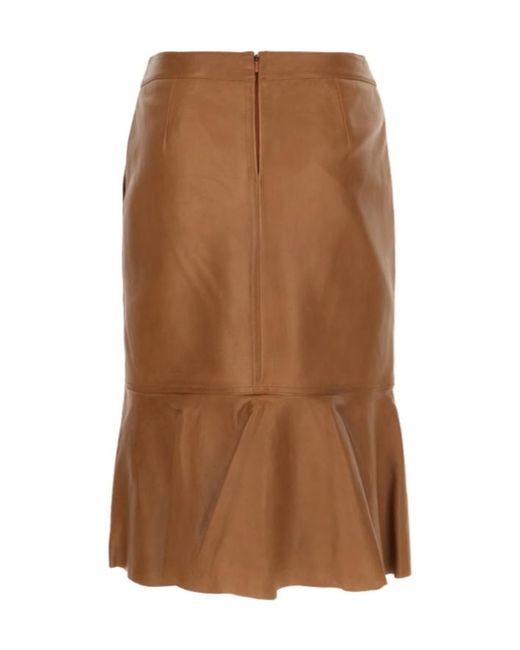 Iceberg Brown Flared Midi Skirt