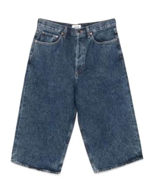 Agolde Blue Beesley Buttoned Denim Shorts for men