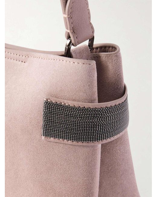 Brunello Cucinelli Pink Beaded Shoulder Bag