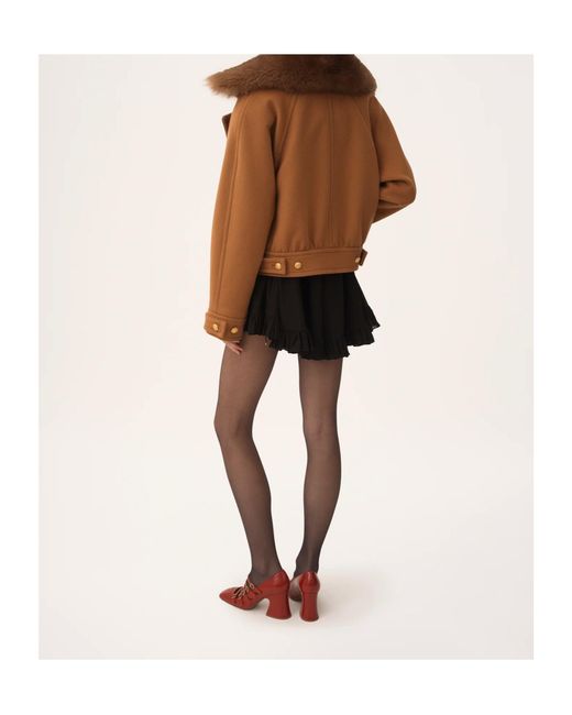 Chloé Brown Double-Breasted Jacket