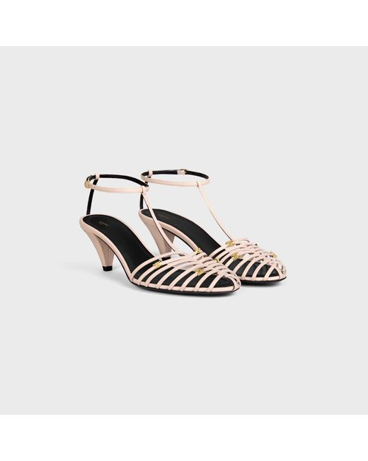 Céline Metallic Cage Heeled Sandal