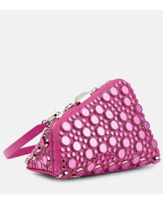 The Attico Pink Midnight Studded Leather Clutch