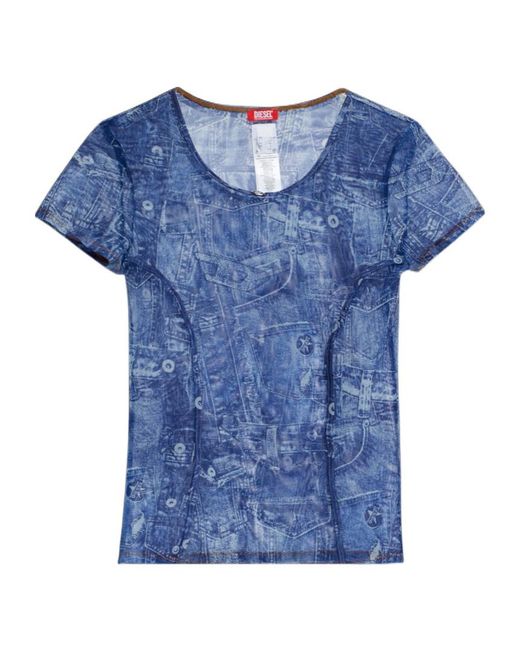 DIESEL Blue Kasia-Dnm Short Sleeve Top