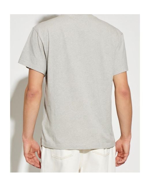 Jil Sander White Logo Embroidered T-Shirt for men