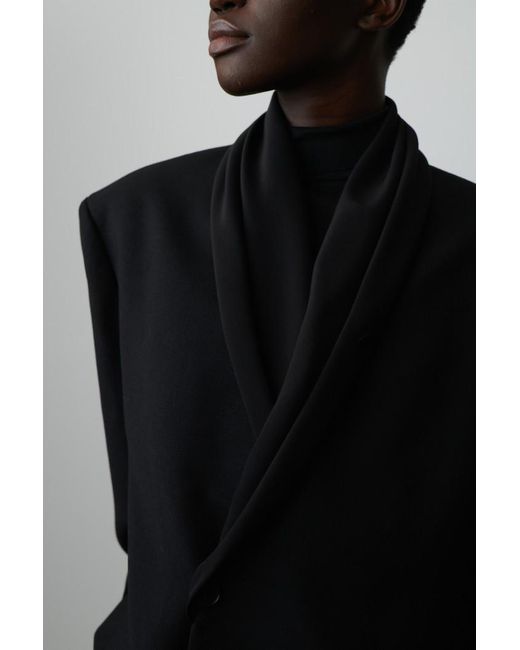 The Row Black Double-Breasted Tuxedo Suit Coat