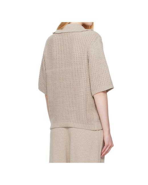Lauren Manoogian Natural Hand-Woven Polo Shirt