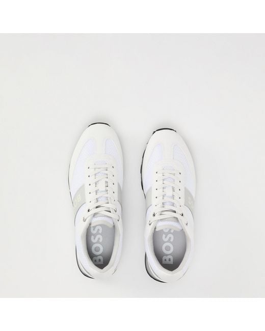 Boss White Simple Casual Shoes for men